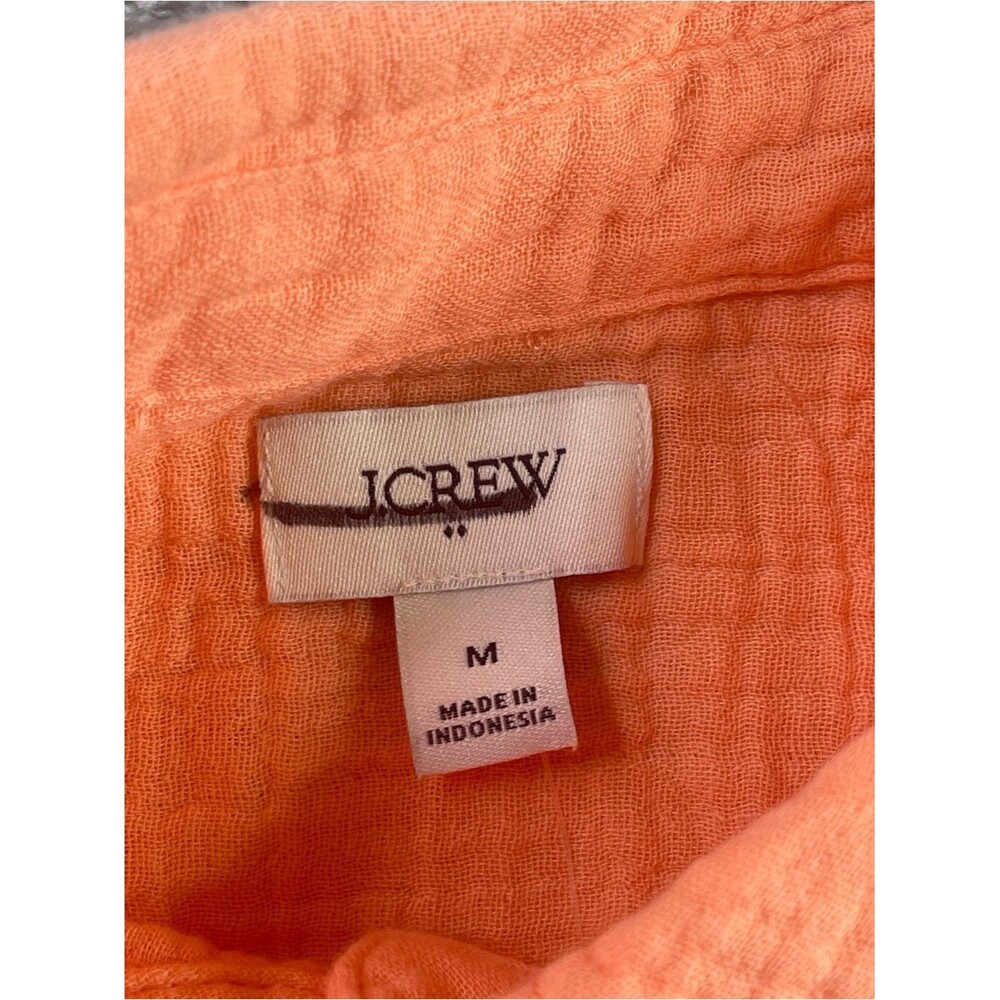 J. Crew Factory Double-gauze Button-Up Shirt Size Medium Electric Peach Cotton - Picture 6 of 8